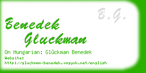 benedek gluckman business card